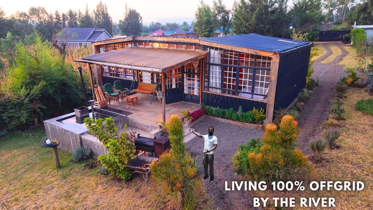 NAKURU MAN BUILT THIS 100% OFF-GRID HIDDEN HOME BY THE RIVER / LIVING FREE N WILD kes. 2M HOME💯❤️ 