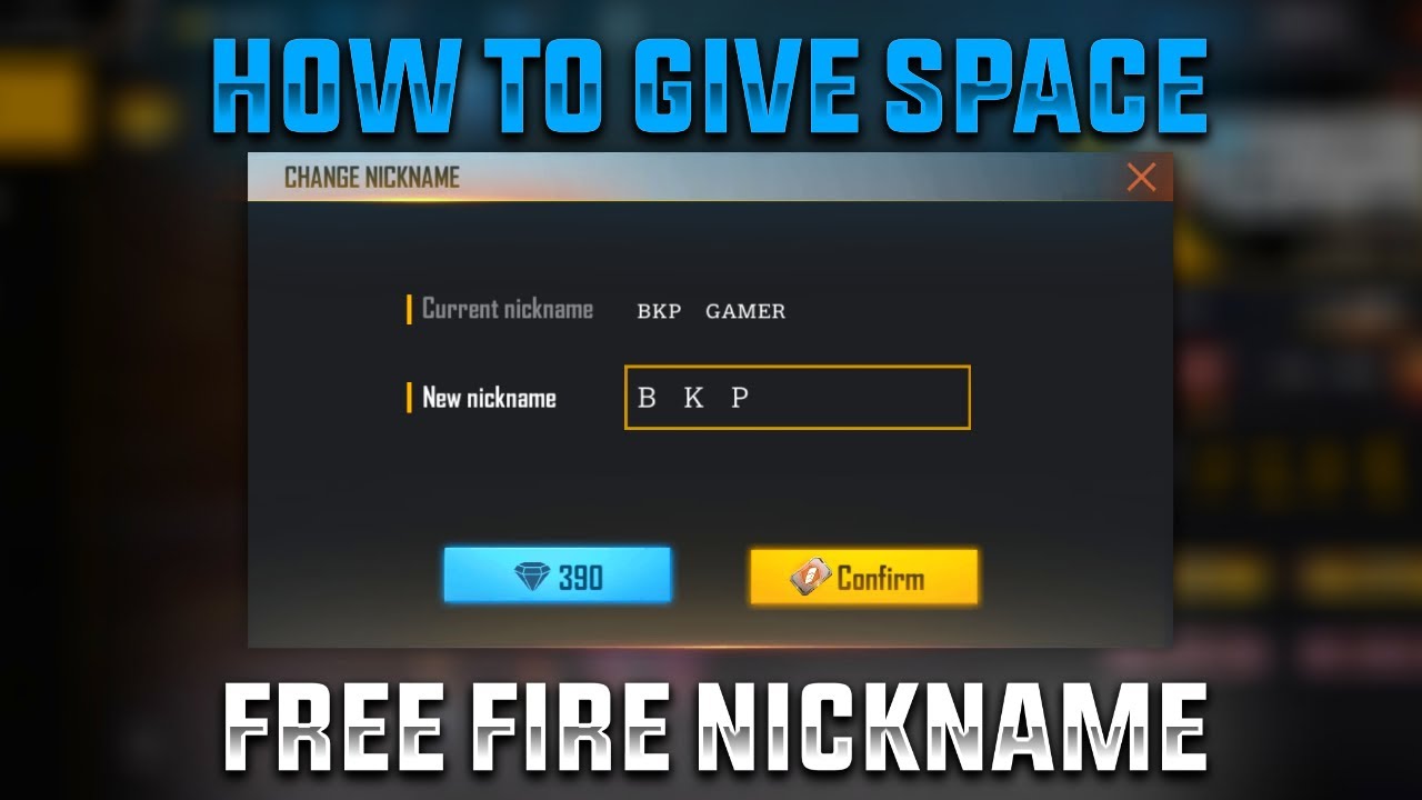 How to give space in free fire name || free fire me space wala name kaise change kare 2022