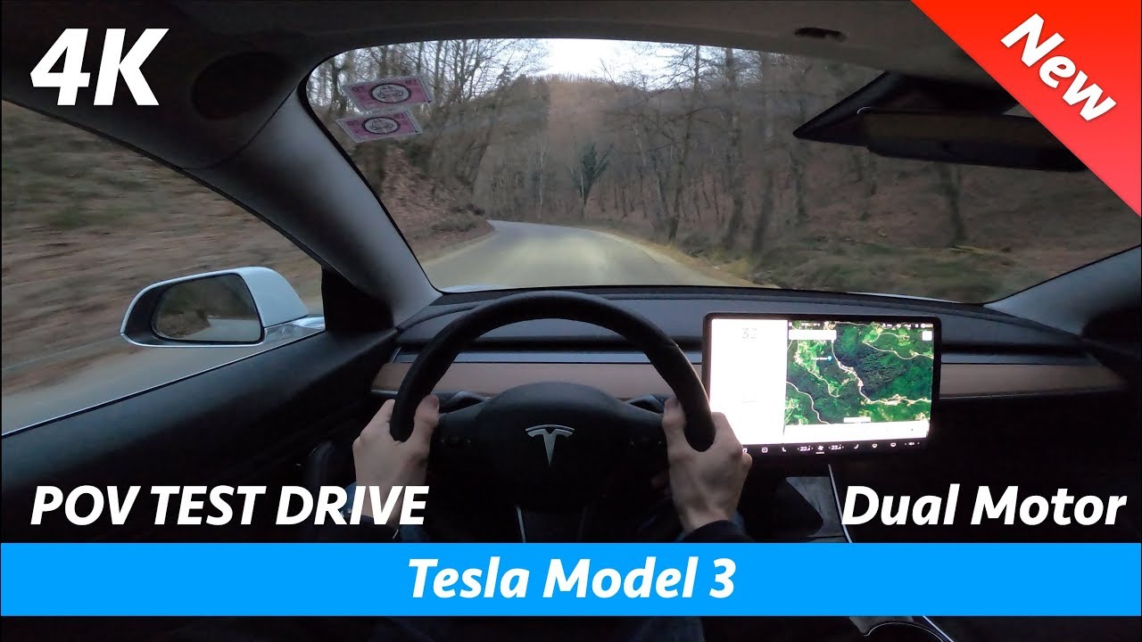 Tesla Model 3 Dual Motor 2020 - POV тест-драйв в 4K | Не говорите, просто чистое вождение!
