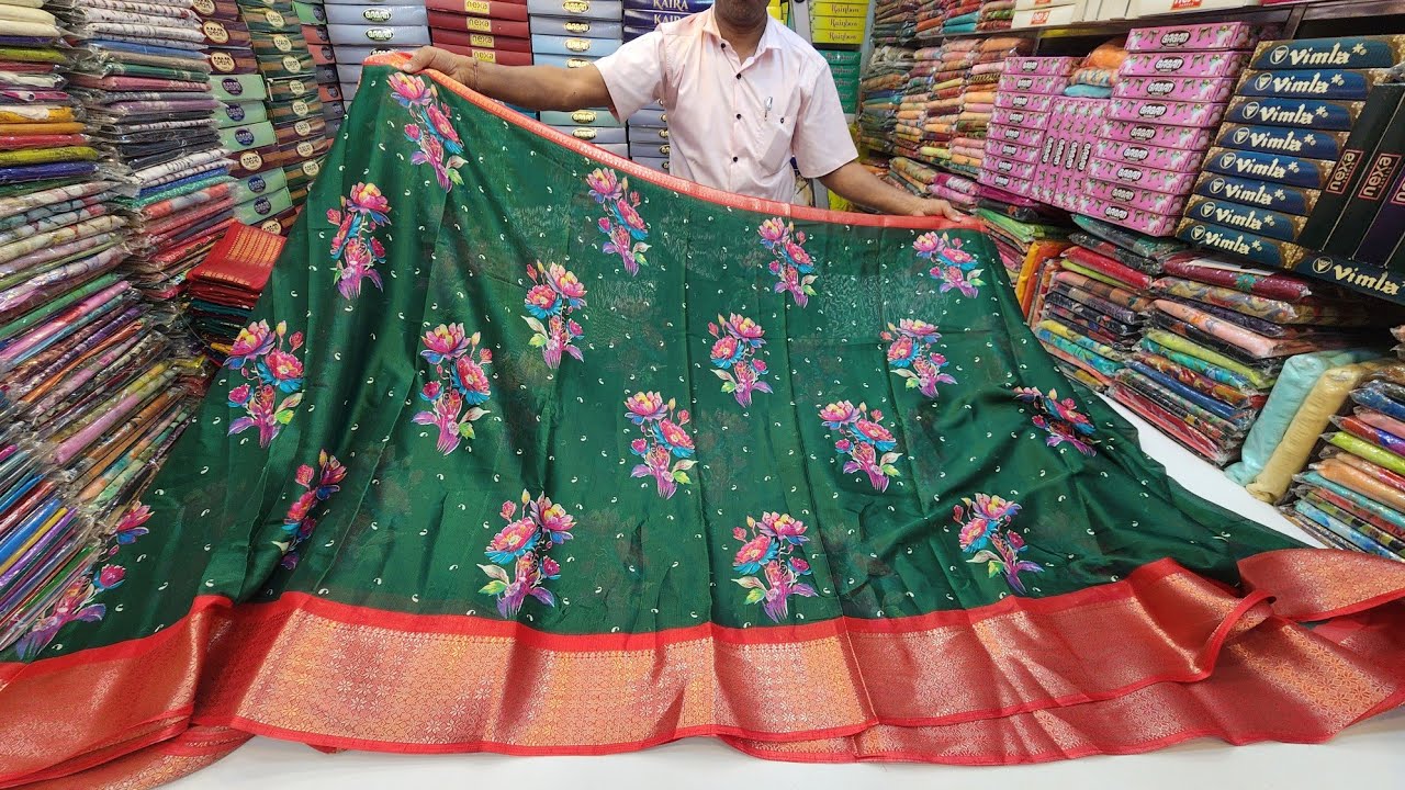 From 110/-‼️wholesale Designer Fancy sarees in chickpet Bangalore😍single set sarees courier availabl
