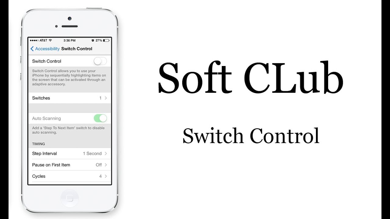 Switch control на iPhone, iPod, iPad, и iPad mini - обзор от Soft CLub