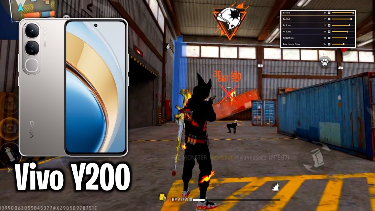 Vivo Y200 free fire sensitivity Setting 🔥 | Vivo Y200 free fire headshot sensitivity 
