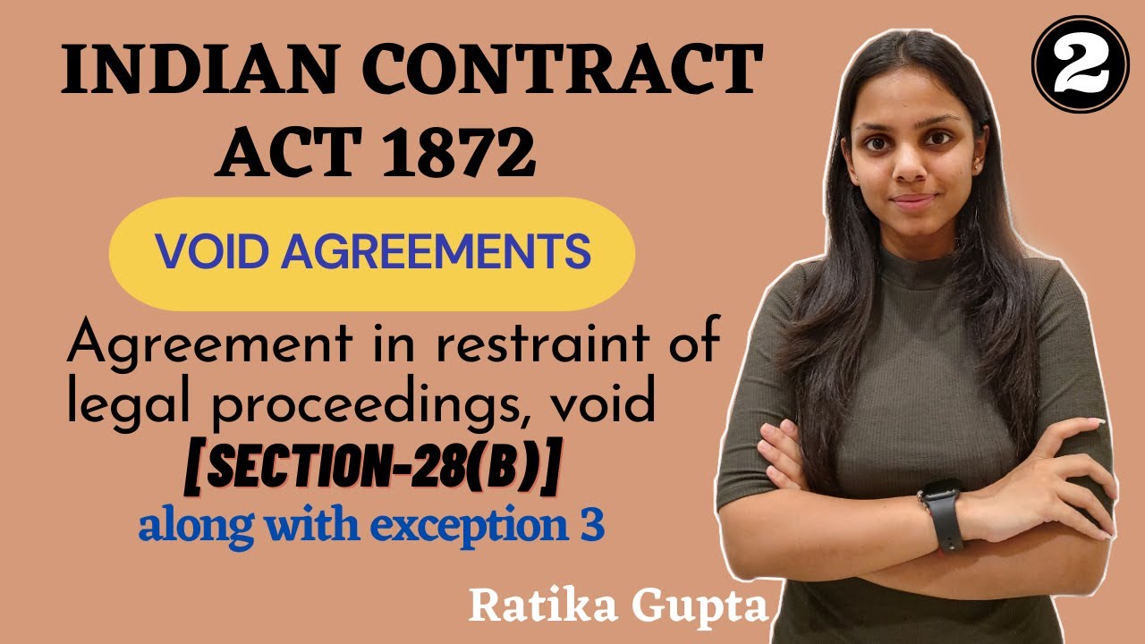 VOID AGREEMENTS | AGREEMENT IN RESTRAINT OF LEGAL PROCEEDINGS | SECTION - 28(B) Contract Act 1872
