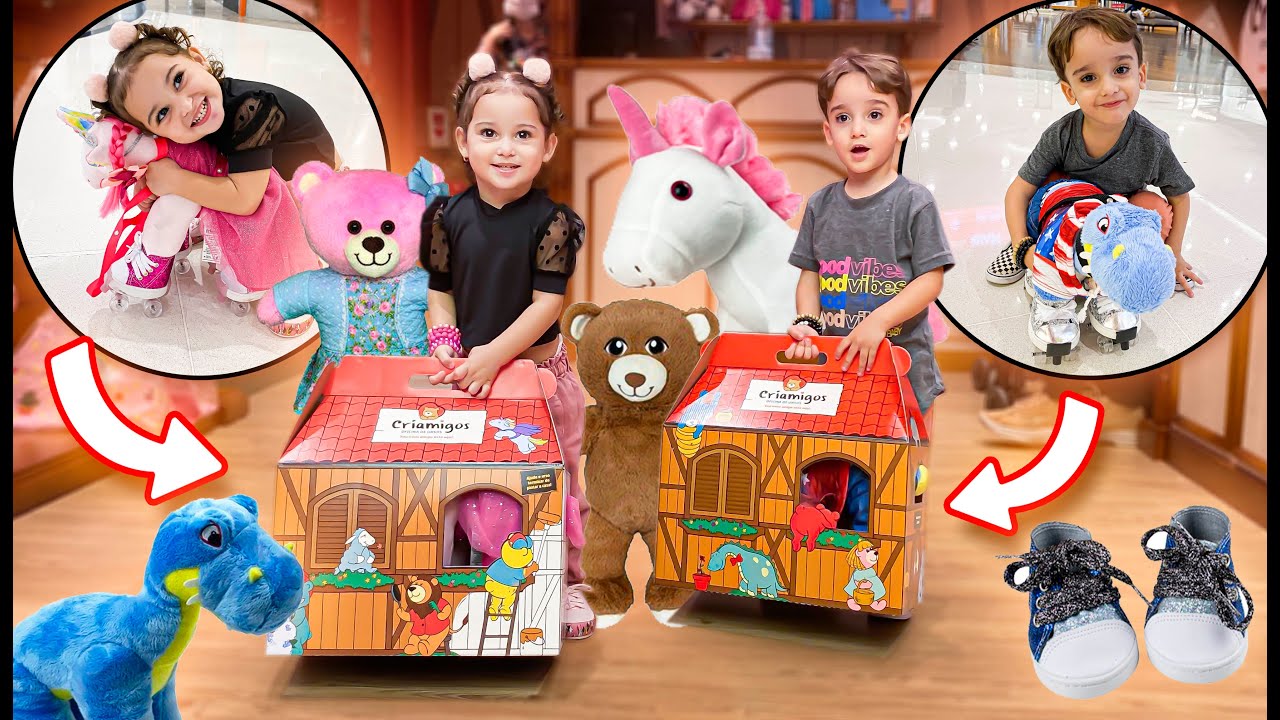 Fazendo um Amigo de Pelúcia na Criamigos | Pretend Play to Make Plushies