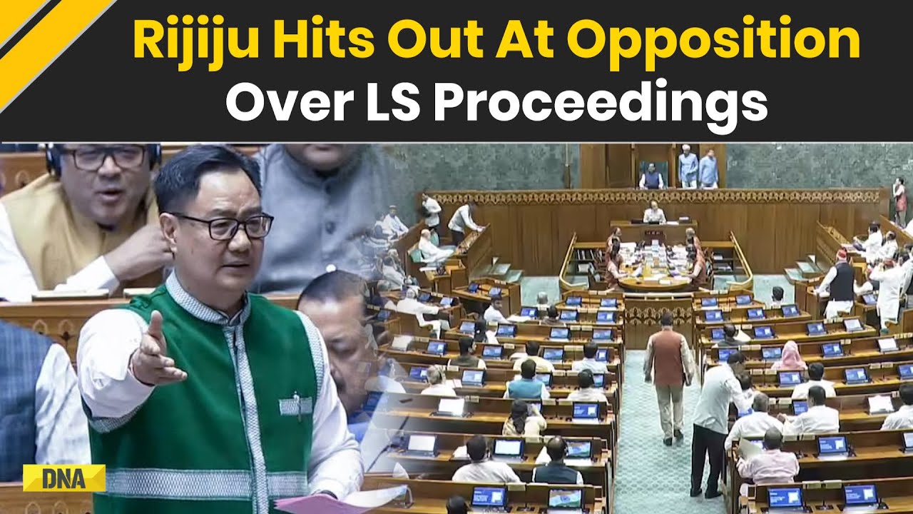 Lok Sabha Session: Union Minister Kiren Rijiju Hits Slams Opposition Over Ruckus During Proceedings