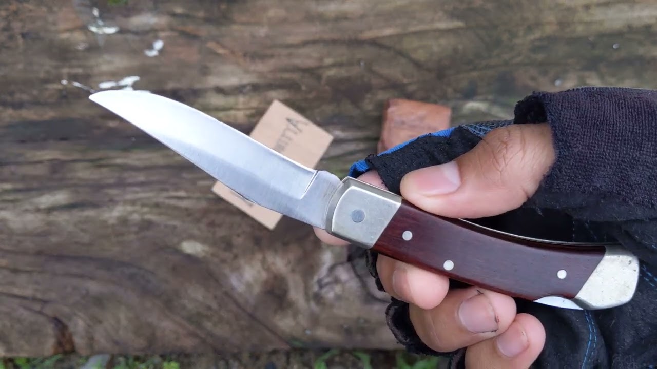 Schrade Uncle Henry LB5 USA Wood Smokey Brass Bolster Lockback Knife not buck 110