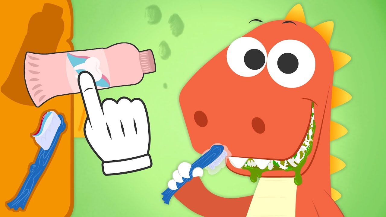 Aprende a Lavarte los Dientes y las Manos con Eddie | EDDIE: dinosaurio se lava la boca y las manos
