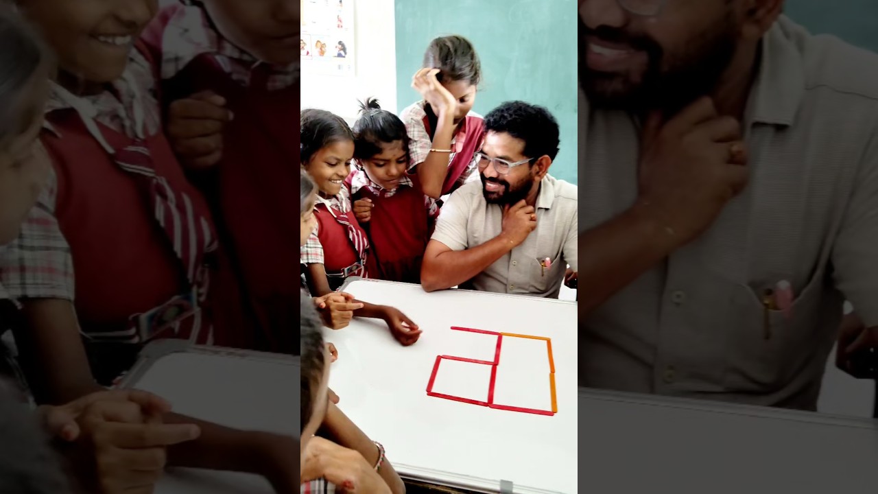 Remove 1 stick & make 2 squares. / innovative ideas #education #maths #school #students #teacher