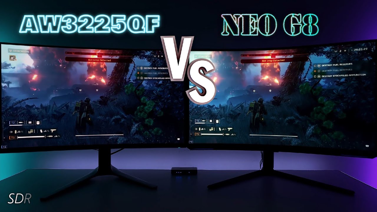 QD OLED Gen 3 vs Mini LED HDR AW3225QF Vs Neo G8