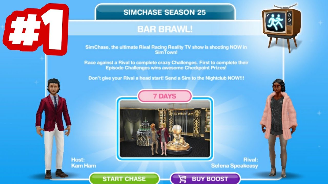 The Sims Freeplay - SimChase Season 25 (Bar Brawl) Görevi // Episode1