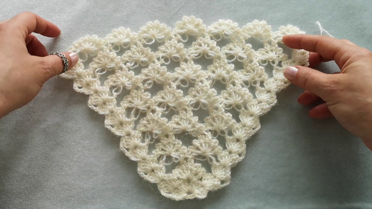 Tığ işi çiçek buketi şal yapımı /Gelin şalı /Crochet shawl