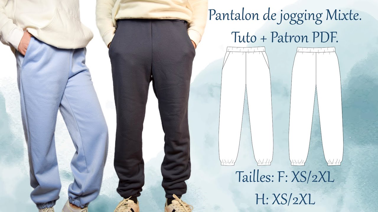 Pantalon de Jogging Mixte Facile à Coudre - Tuto étape par étape - Patron PDF - Couture Facile Mimi