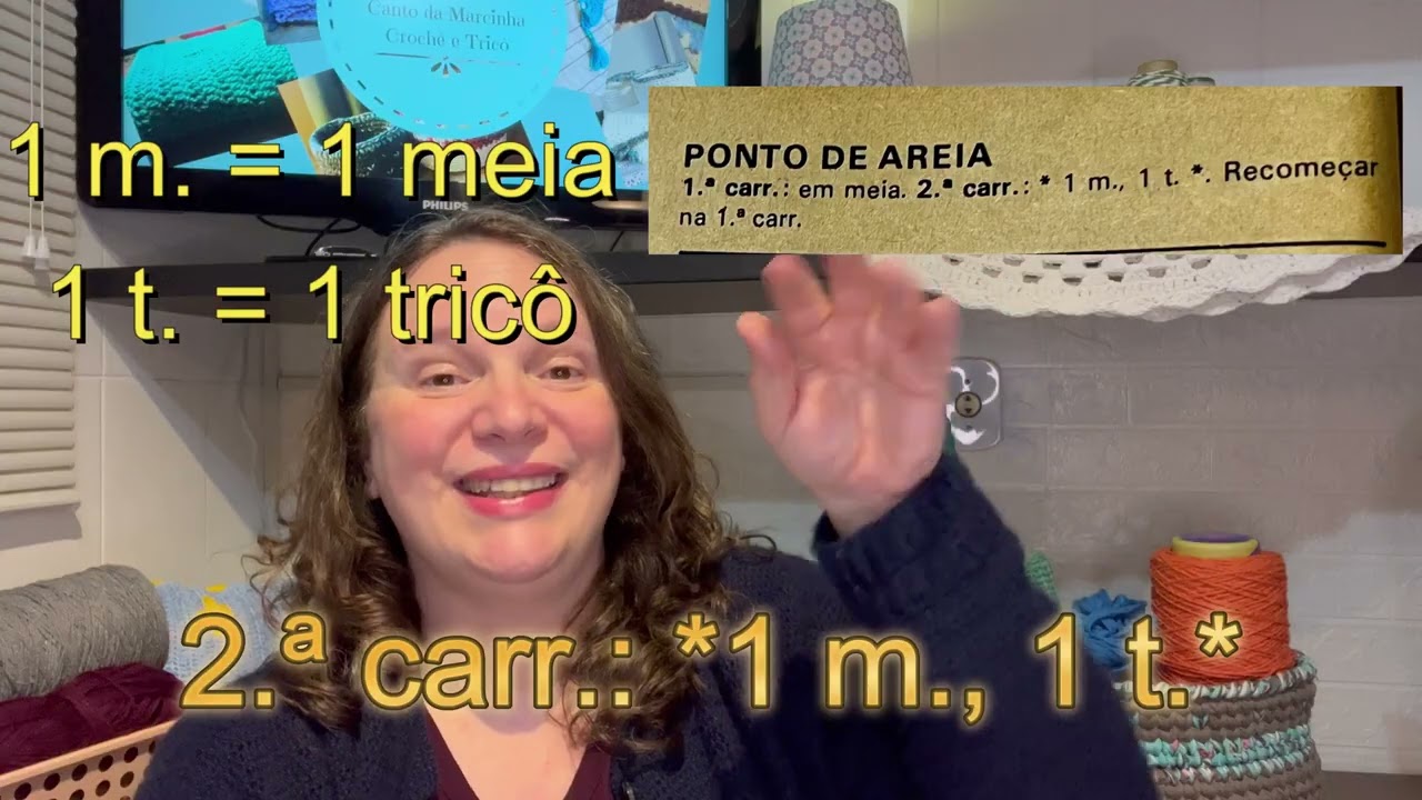 Aula 14 - Tricô: Lendo a primeira receita - Ponto Areia