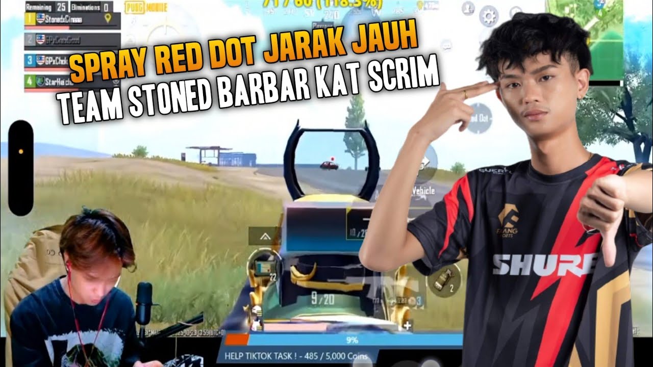 SPRAY RED DOT JARAK JAUH !! TEAM STONED BARBAR KAT SCRIM | Pubg Mobile