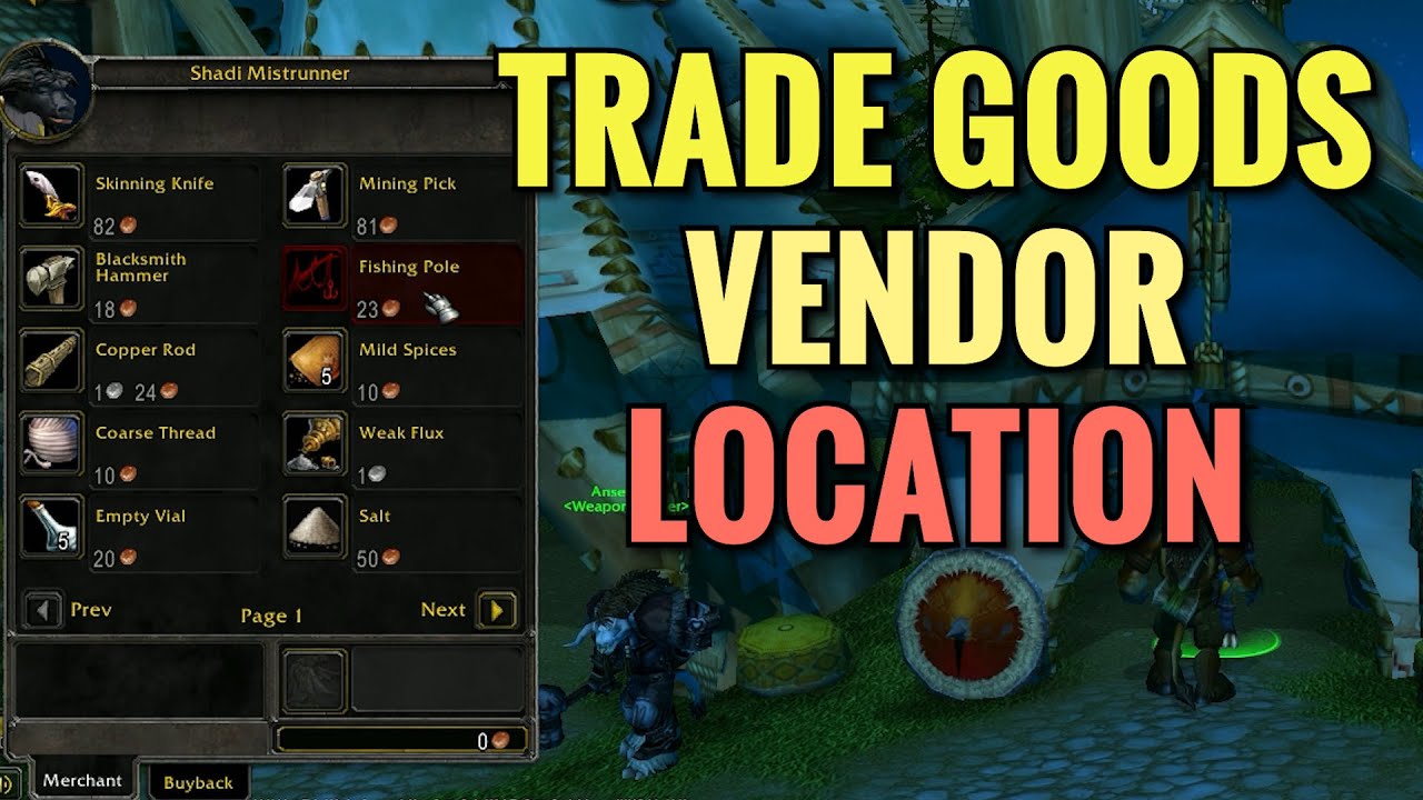 Thunder Bluff Trade Goods Vendor Location - WoW Classic