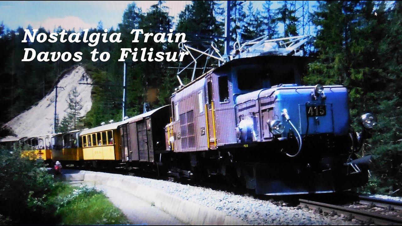 Historical Train Davos Platz to Filisur in Graubunden Switzerland