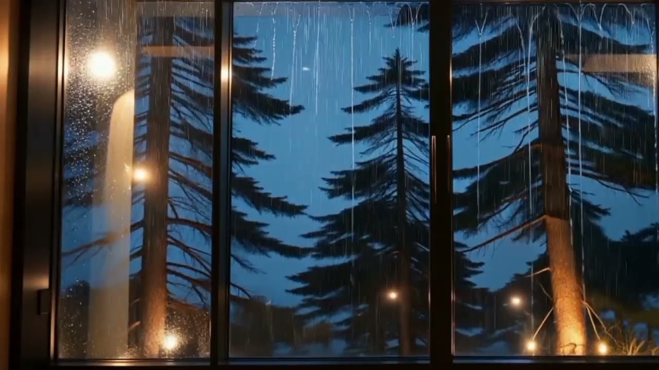 Heavy Rain on Window 🌧️ Deep Sleep in Minutes | Cozy Night Forest Ambience (2 Hours)