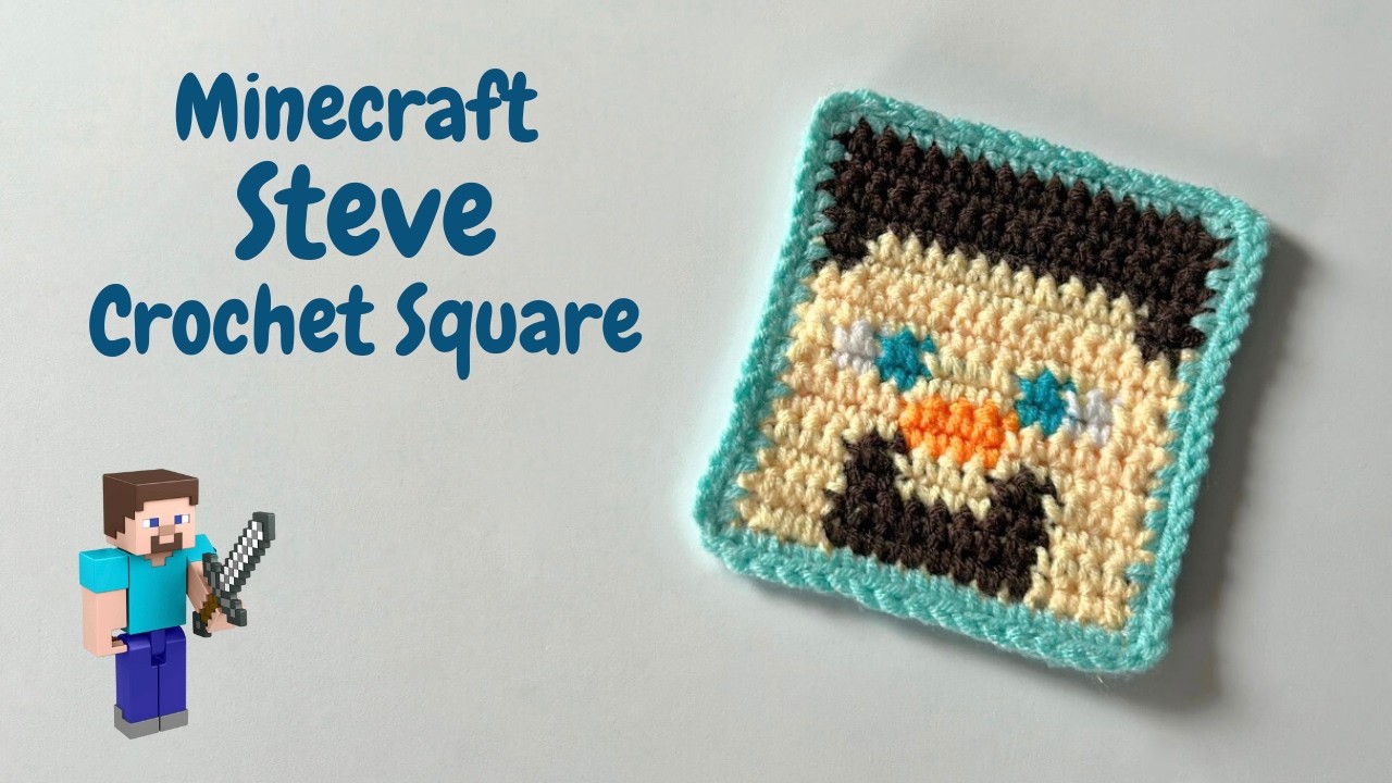 Crochet a Pixel Minecraft Steve Square – Perfect for Blankets!