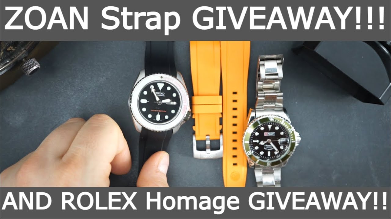 GIVEAWAY ZOAN Seiko SKX Vulcanized Rubber Watchstraps AND ROLEX KERMIT HOMAGE Automatic Watch!