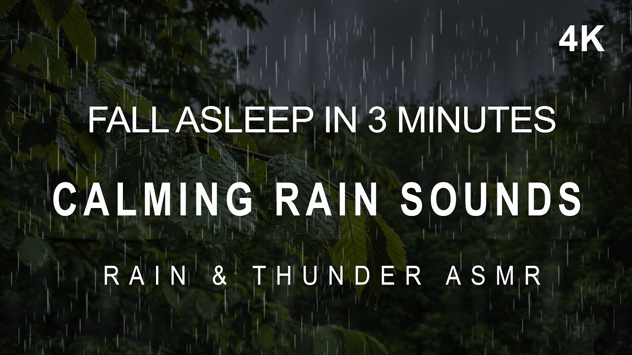 ⛈️ Calming Rain Sounds at Night | Fall Asleep in 3 Minutes | 3 Hours