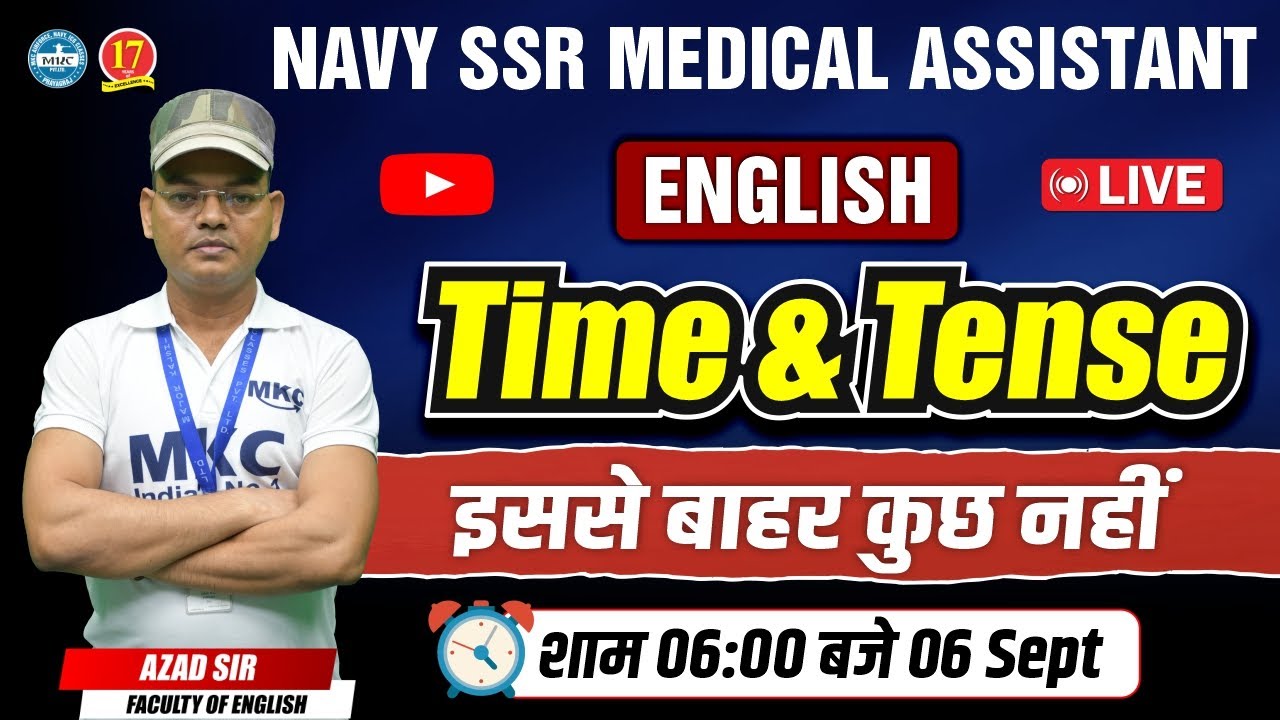 NAVY SSR Medical Assistant 2024 English Live | Time & Tense | NAVY SSR Nursing Exam Preparation