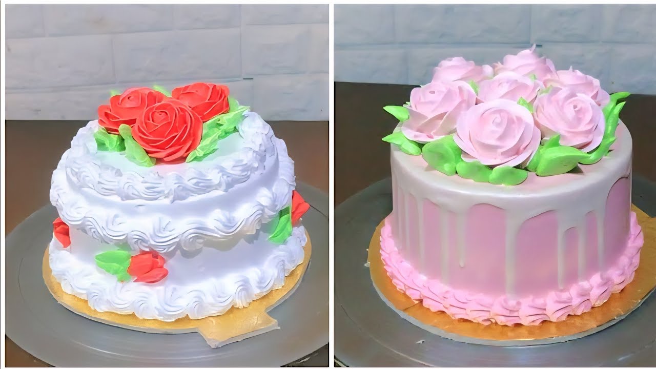 Most satisfying cake compilation | amazing cake decorating ideas | rose flower cake decoration 