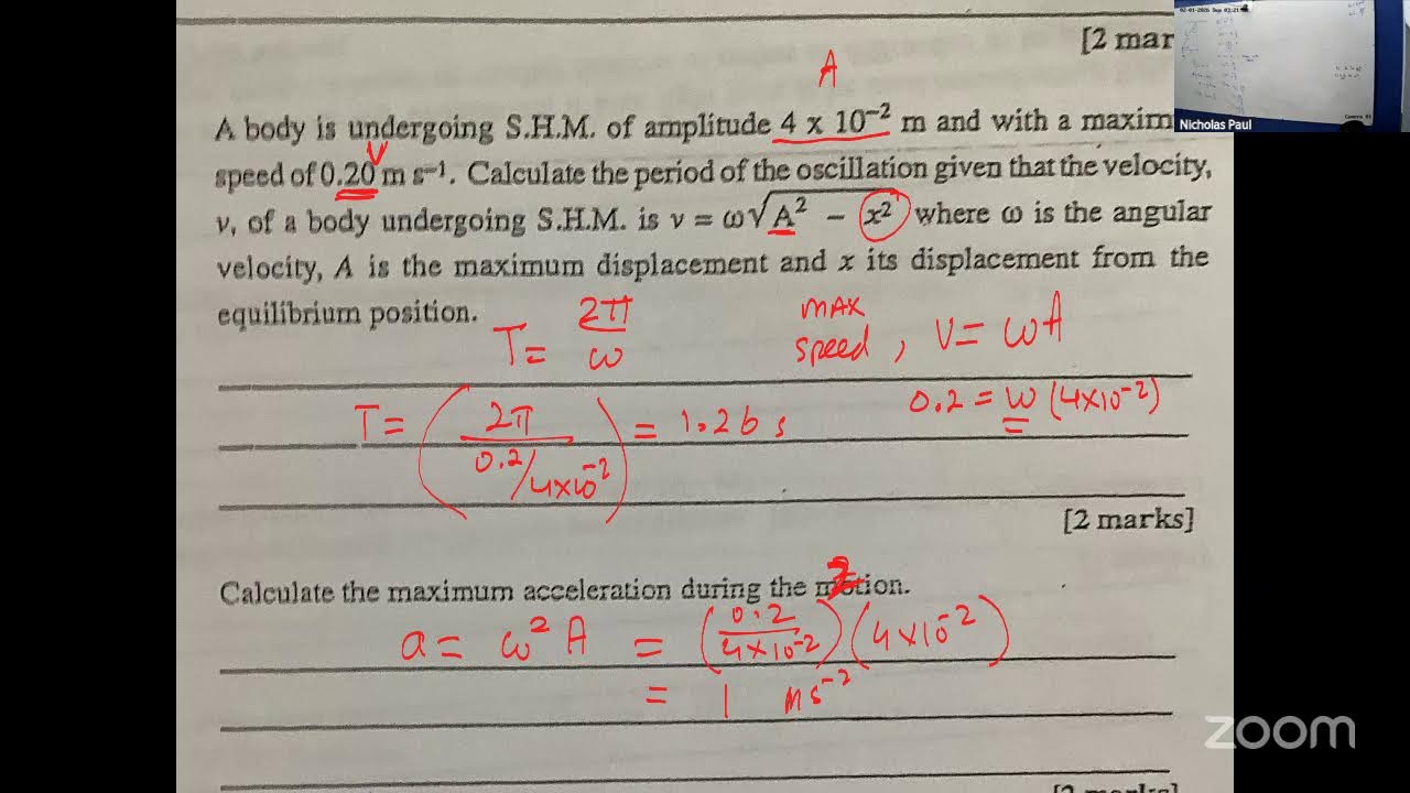 Unit 1 Physics Oscillations and SHM