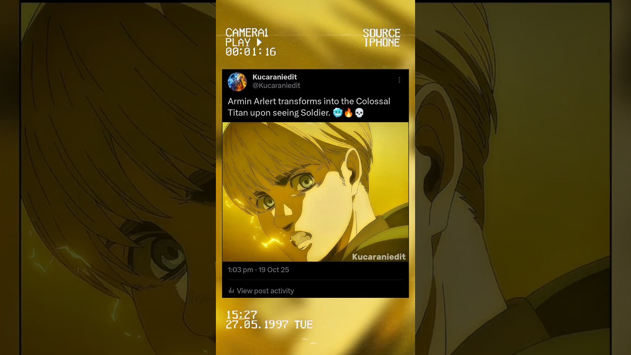 Armin Arlert transforms into the Colossal Titan upon seeing Soldier. 🥶🔥💀 