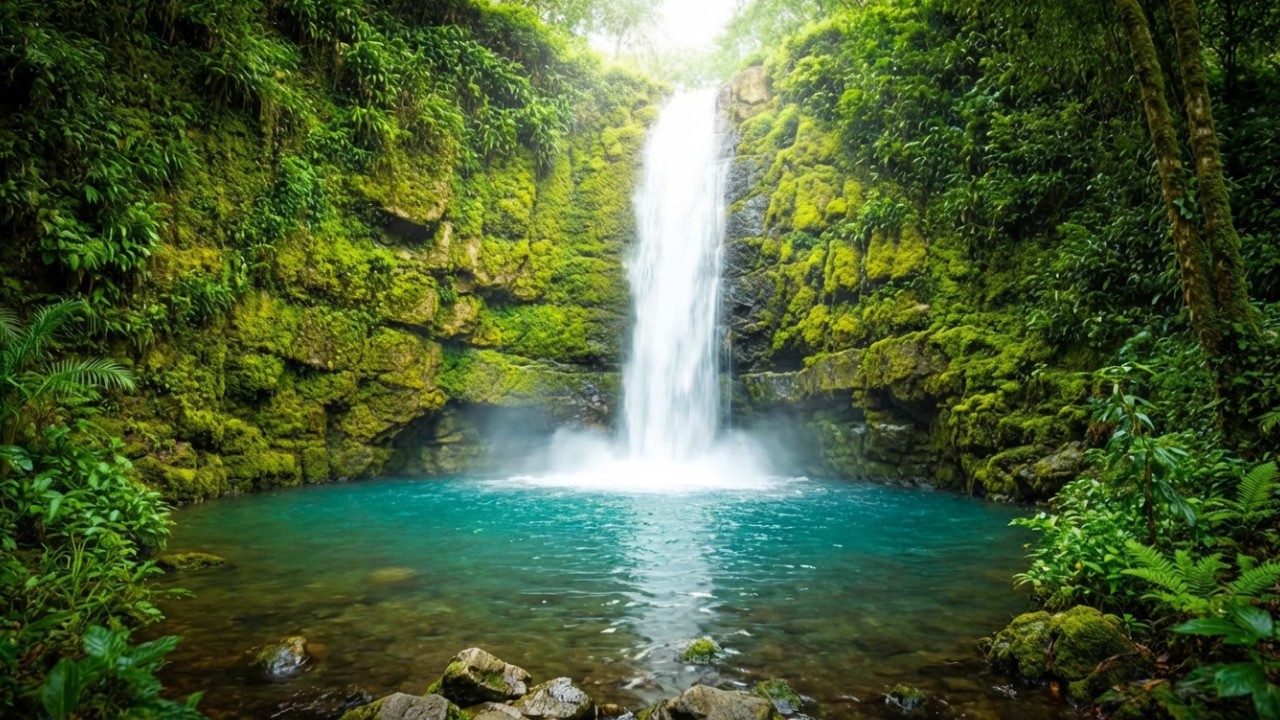 Peaceful Sleep Music with Moon Waterfall for Emotional Balance 🌙💦🤍