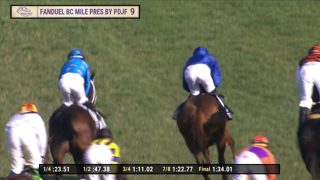 Space Blues выигрывает гонку Fanduel Breeders' Cup Mile (Gr.I) 9 в Del Mar 11/6/21