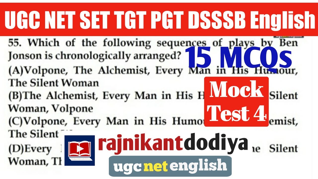 UGC NET 2025 UGC NET 2024 UGC NET 2024 Mock Test 4 UGC NET English Literature