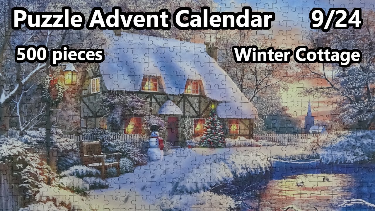 Winter Cottage - 500 pieces Castorland jigsaw puzzle timelapse