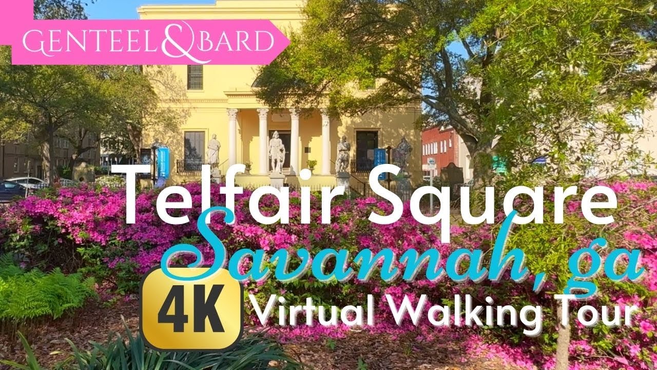 Savannah, Georgia's Telfair Square, Virtual Walking Tour [4K Ultra HD/60fps]