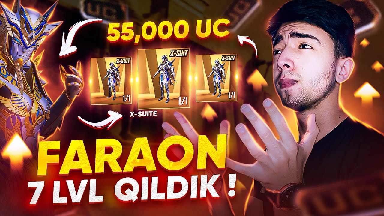 55,400 UC FARAON FULL QILAMIZ 🥵 ENG OMADLI KOSTYUM-X - PUBG MOBILE!
