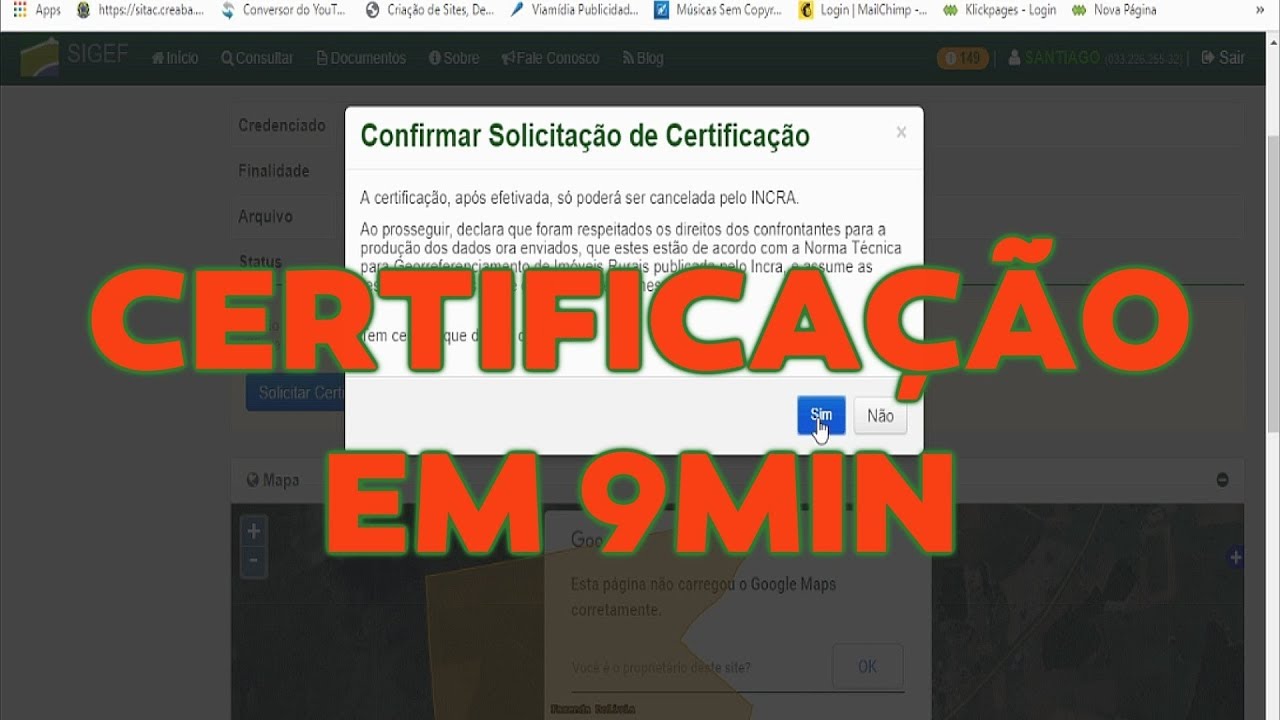 CERTIFICAÇÃO DE IMÓVEL RURAL - INCRA (em 9 min )