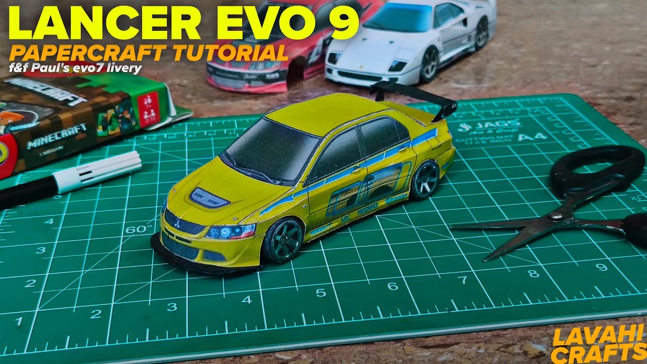 Let's make a Paper Lancer Evo 9 that has Paul walker's evo 7 livery | lavahicrafts