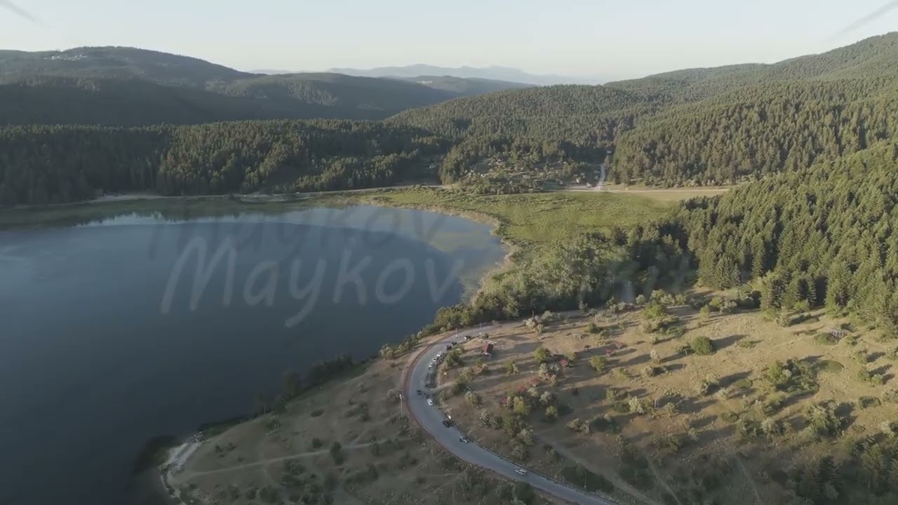 D-Log M. Bolu, Turkey. Abant - Large freshwater lake surrounded by mountains and forest with pict...