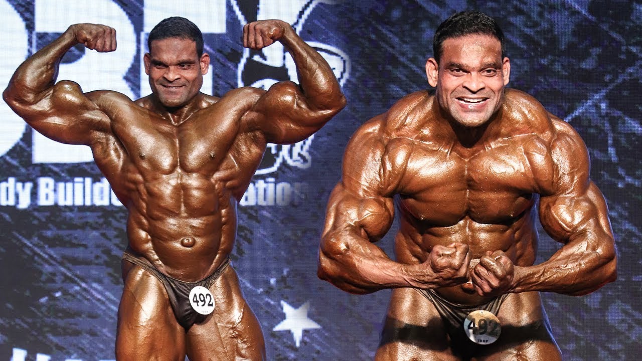 Rajendran Mani Posing at IBBF Mr India 2019
