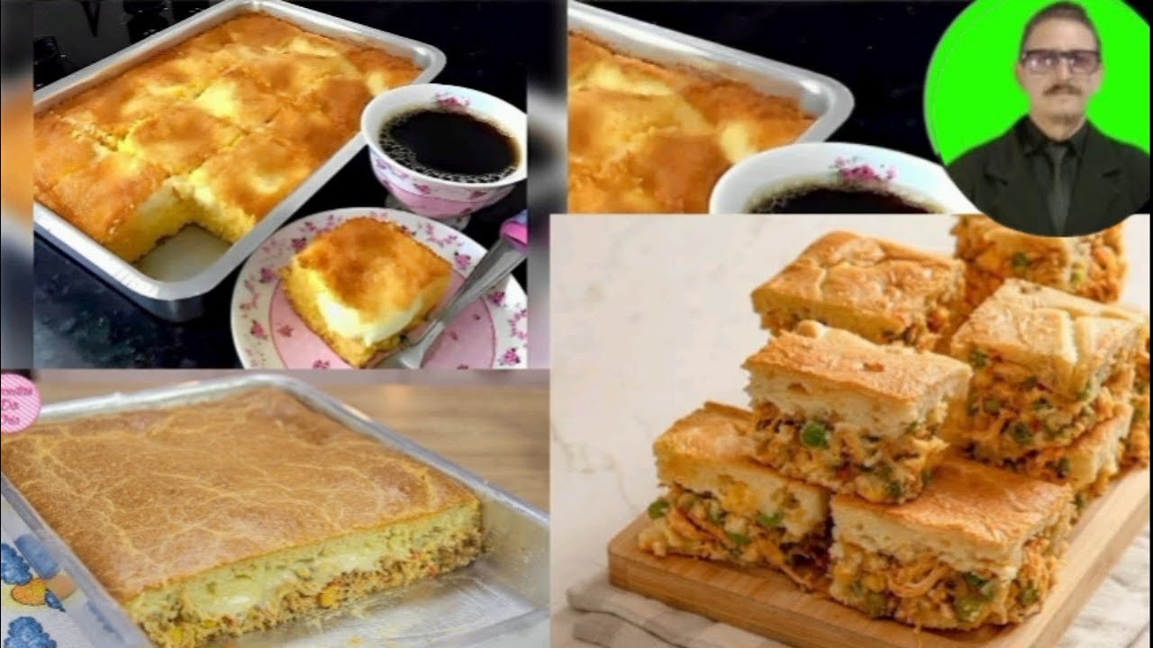 como fazer bolo com massa de cuscus e torta salgada