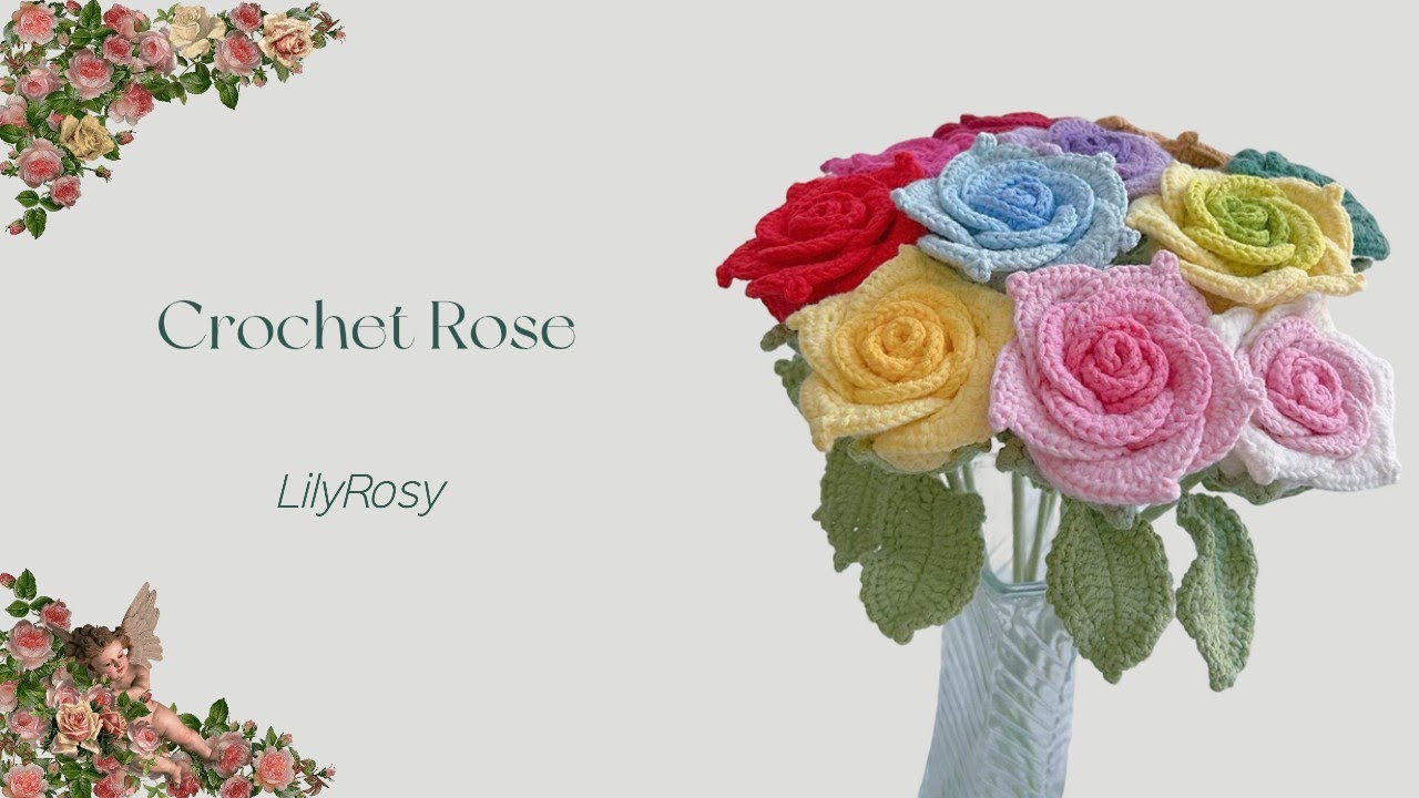 How to crochet rose / step by step / free tutorial