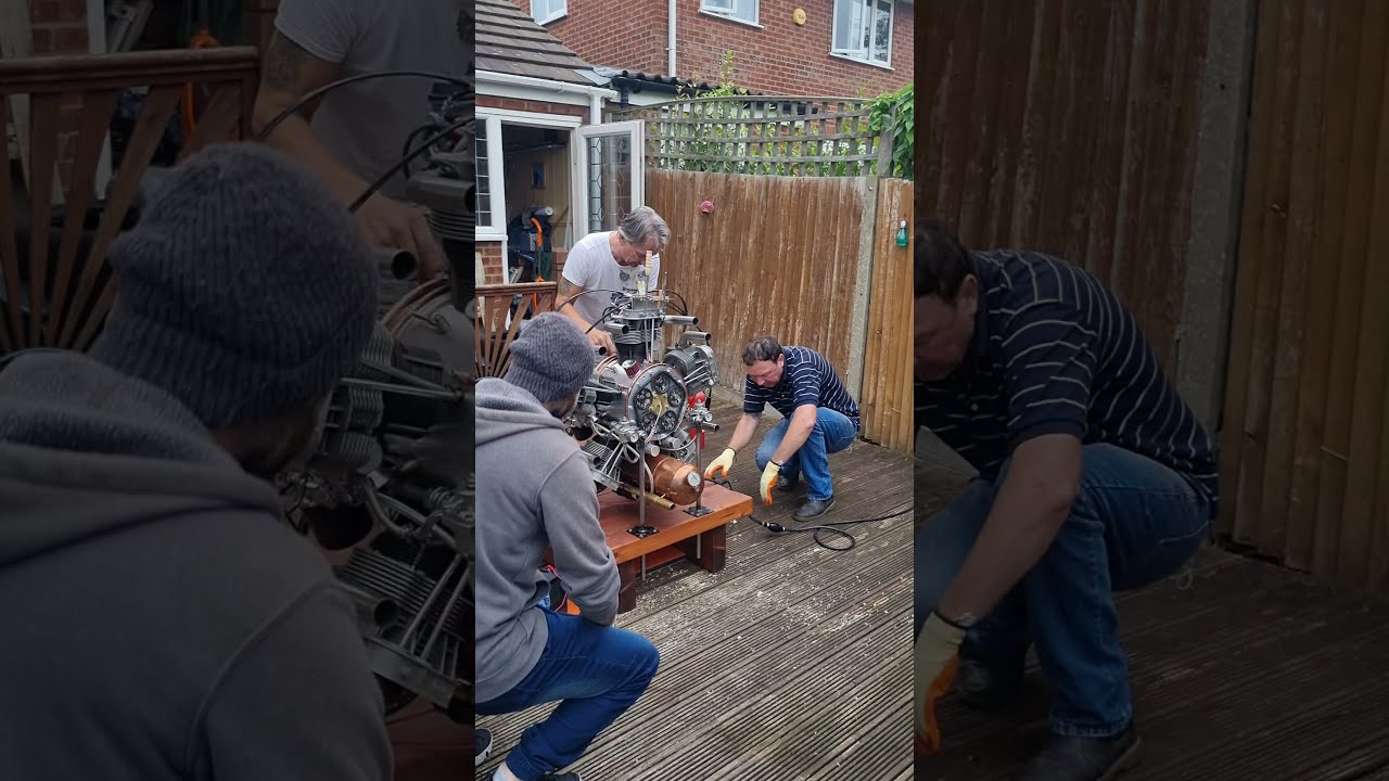 Radial engine, First run of home made  5 cylinder 2.2 litre