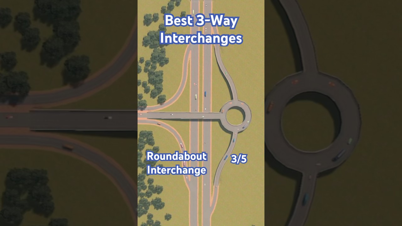 Cities: Skylines Best 3-Way Interchanges! (console) #citiesskylines #chill #timelapse