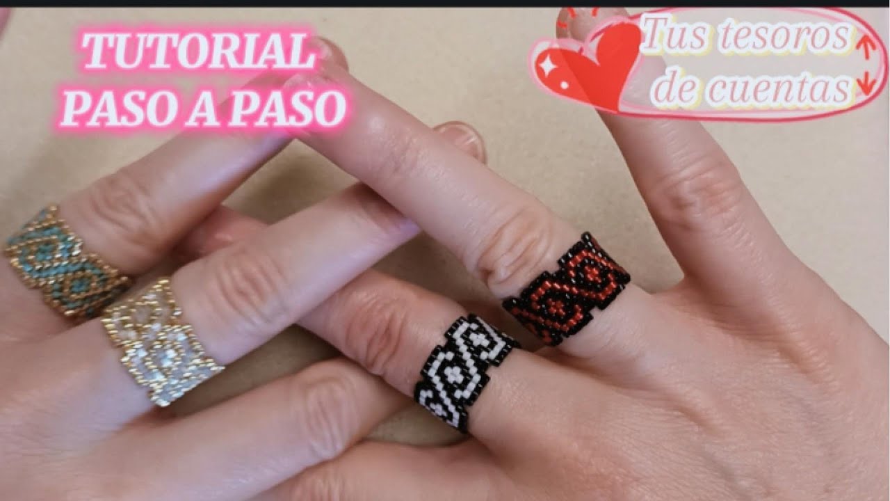 Tutorial anillo cenefa / peyote / brick stitch / paso a paso