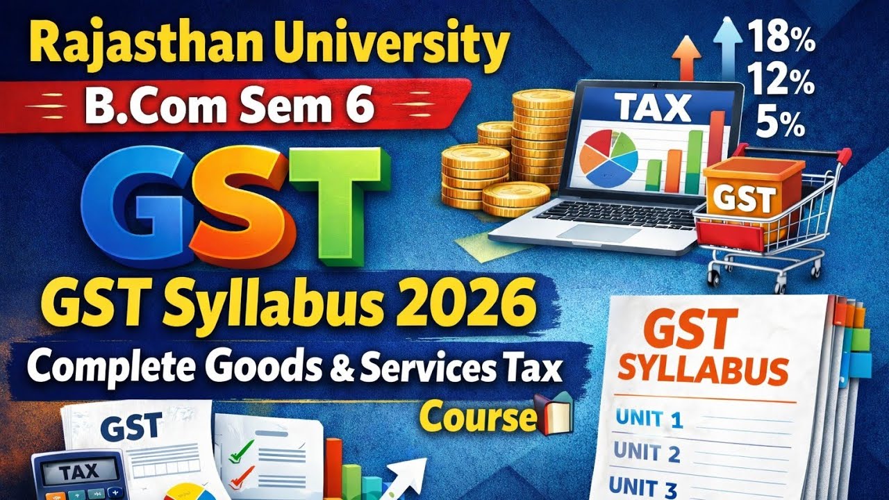 Rajasthan University B.Com Sem 6 GST Syllabus 2026 | Complete Goods & Services Tax Course 📚
