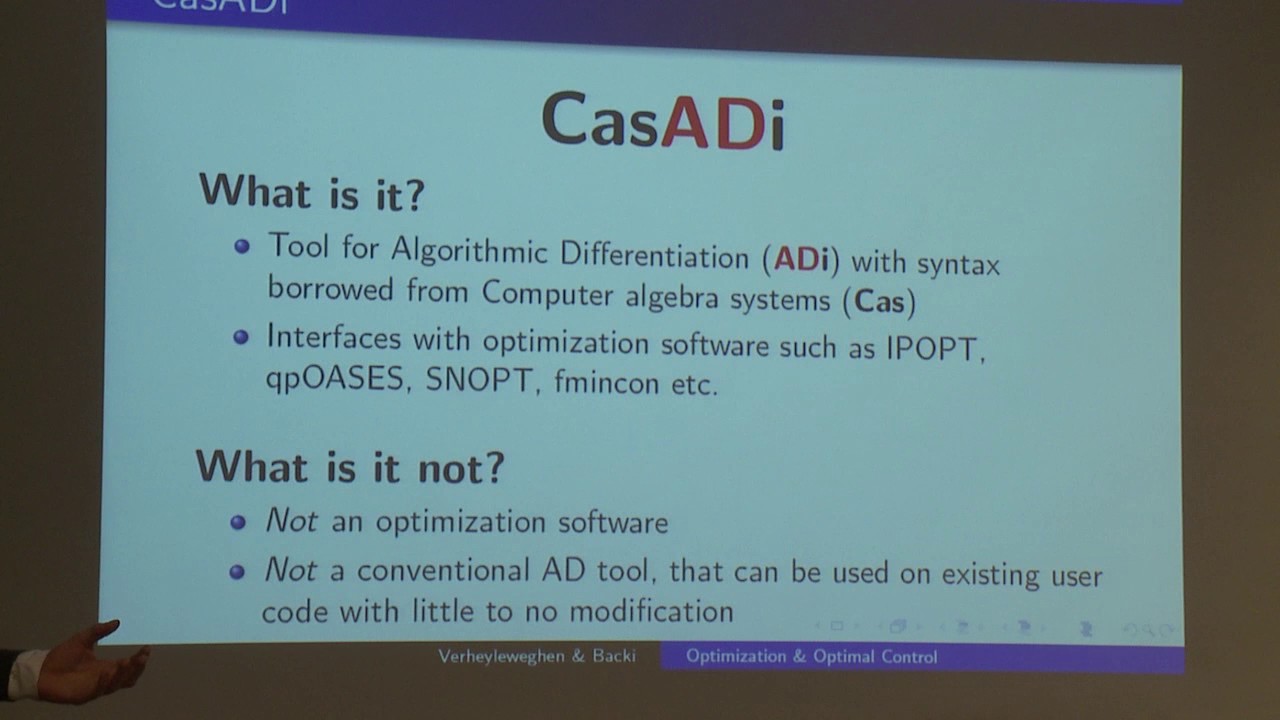 Introduction to Optimization and Optimal Control using the software packages CasADi and ACADO