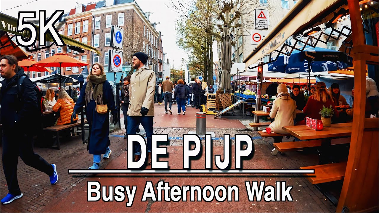 【5k】Amsterdam De Pijp, Netherlands Back To Normal  Walk  | 4k l 60 UHD (ASMR) De Pijp Sounds