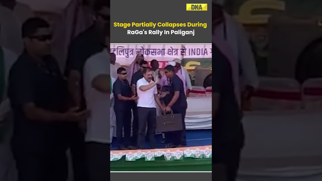 Lok Sabha Elections 2024: Stage Partially Collapses During Rahul Gandhi's  Rally In Paliganj #short