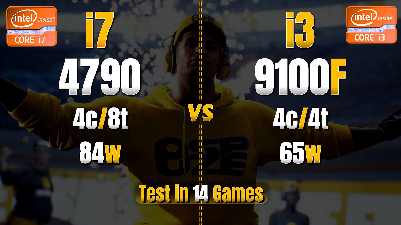 Intel Core i7 4790 vs i3 9100f in 2024 : Test in 14 Games