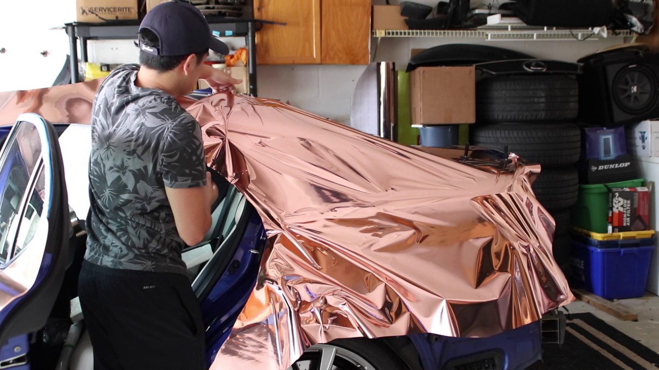 ROSE GOLD CHROME! How to wrap quarter panel on Lexus ISF