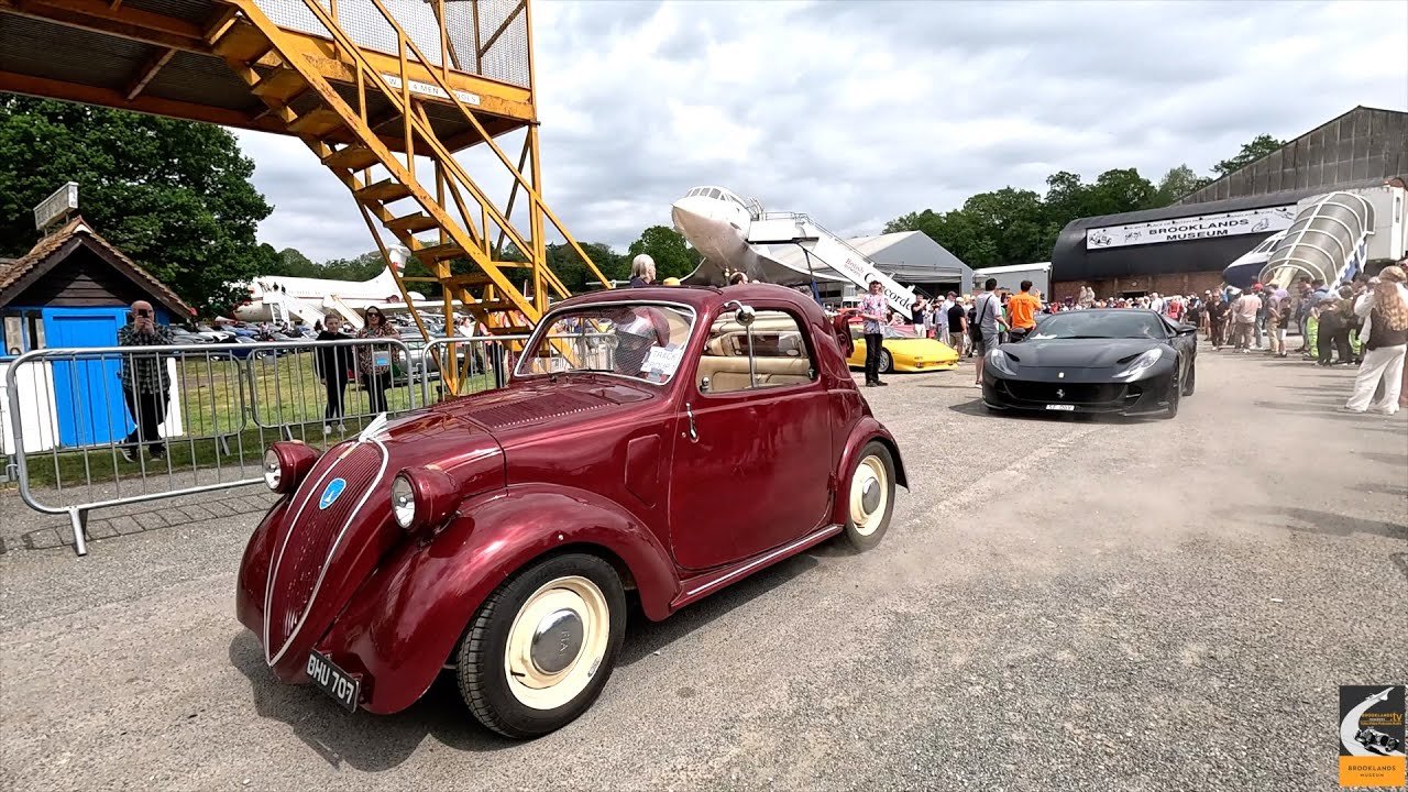 Brooklands Italian Day 2025. The procession to and around the Mercedes Benz World Track.